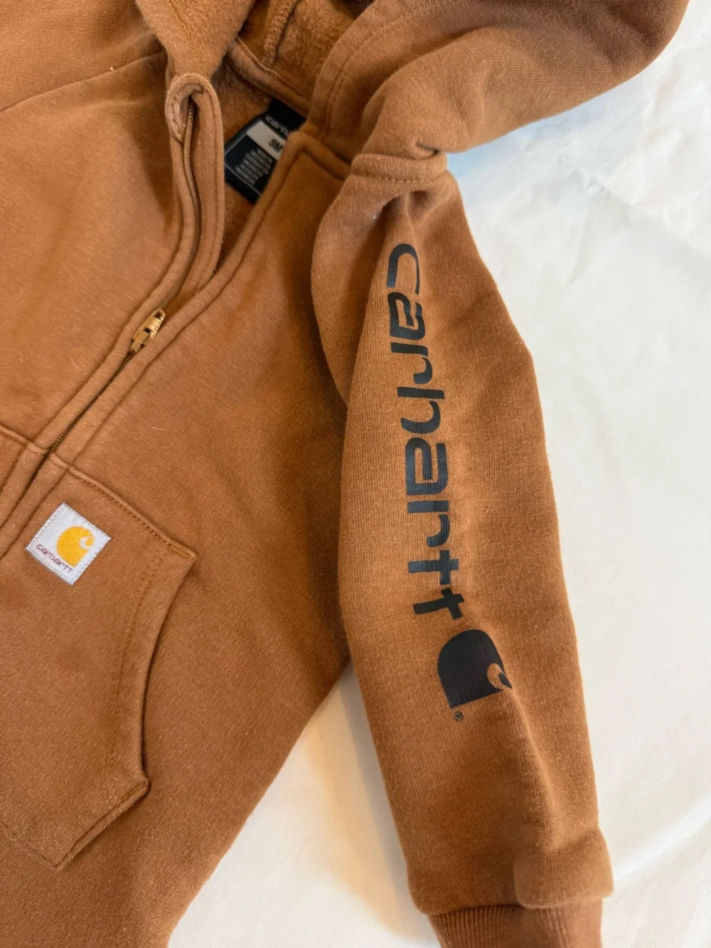 Carhartt Brown Hooded Fleece One-Piece Romper